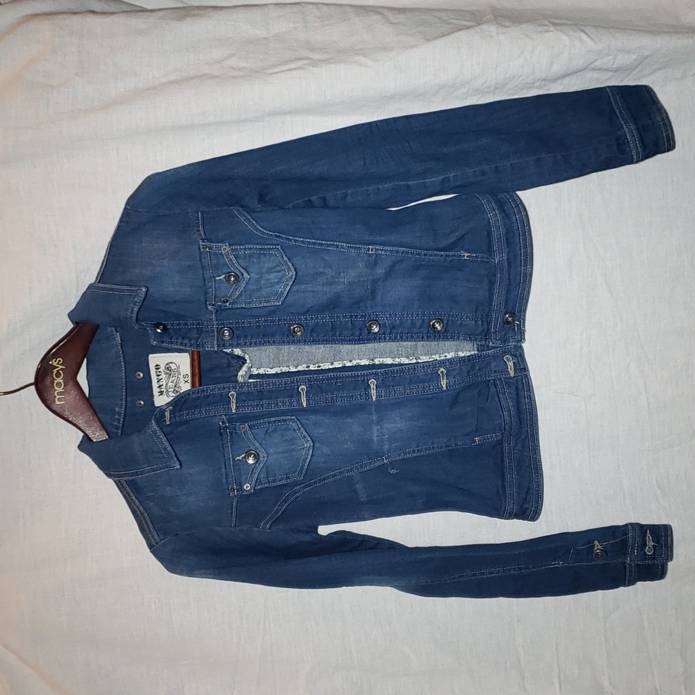 Mango, brilliant blue Jean jacket,women's XS